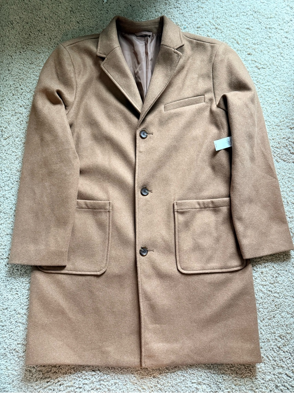 Old Navy Camel Wool Blend Overcoat Men’s L Brown Car Coat NWT